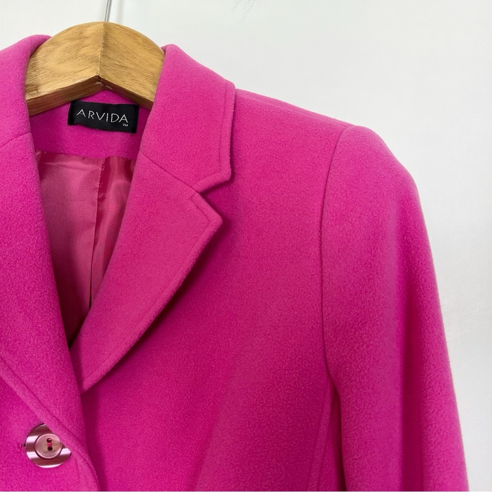 Arvida Women’s Vibrant Pink Wool and Cashmere Tailored Lined Blazer Size 8 - Picture 7 of 11